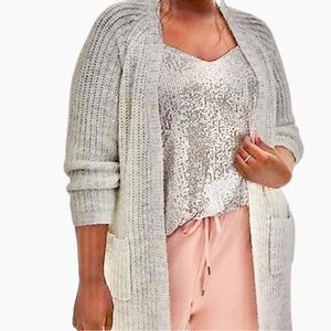 Torrid NWOT Chunky  Knit Duster Cardigan Pale Gray . Long So toasty cute! Size 2